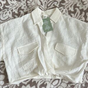 H&M Cream Viscose Shirt